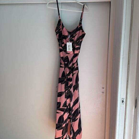 Ted Baker Diantha pink Black Sour Cherry Palm-Printed Jumpsuit NWT 4 US 10 - Picture 6 of 8